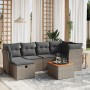 Set de sofás de jardín 7 piezas con cojines ratán PE gris de , Conjuntos de jardín - Ref: Foro24-3264728, Precio: 391,69 €, D...