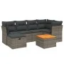 Set de sofás de jardín 7 piezas con cojines ratán PE gris by , Garden sets - Ref: Foro24-3264728, Price: 396,58 €, Discount: %