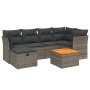 Set de sofás de jardín 7 piezas con cojines ratán PE gris de , Conjuntos de jardín - Ref: Foro24-3264728, Precio: 391,69 €, D...