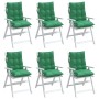 Cojines para silla con respaldo bajo 6 uds tela Oxford verde