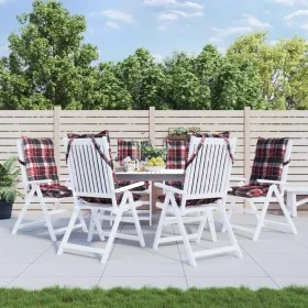 Kissen für Hochlehner, 6 Stück, rot kariertes Oxford-Gewebe von , Kissen für Stühle und Sofas - Ref: Foro24-377643, Preis: 13...