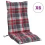 High back chair cushions 6 pcs red plaid Oxford fabric by , Cushions for chairs and sofas - Ref: Foro24-377643, Price: 135,40...