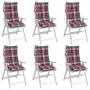 Kissen für Hochlehner, 6 Stück, rot kariertes Oxford-Gewebe von , Kissen für Stühle und Sofas - Ref: Foro24-377643, Preis: 13...