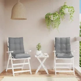 2 Stück Stuhlkissen mit niedriger Rückenlehne, grauer Oxford-Stoff von , Kissen für Stühle und Sofas - Ref: Foro24-377674, Pr...