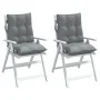 2 Stück Stuhlkissen mit niedriger Rückenlehne, grauer Oxford-Stoff von , Kissen für Stühle und Sofas - Ref: Foro24-377674, Pr...