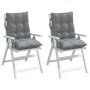 2 Stück Stuhlkissen mit niedriger Rückenlehne, grauer Oxford-Stoff von , Kissen für Stühle und Sofas - Ref: Foro24-377674, Pr...