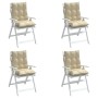 Cojines para silla con respaldo bajo 4 uds tela Oxford beige de , Cojines para sillas y sofás - Ref: Foro24-377681, Precio: 8...
