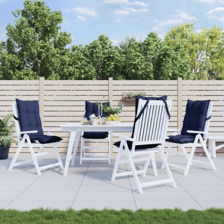 Kissen für Hochlehner, 4 Stück, marineblauer Oxford-Stoff von , Kissen für Stühle und Sofas - Ref: Foro24-377669, Preis: 97,5...