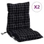 Low back chair cushions 2 pcs Oxford fabric plaid black by , Cushions for chairs and sofas - Ref: Foro24-377719, Price: 53,11...