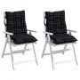 Low back chair cushions 2 pcs Oxford fabric plaid black by , Cushions for chairs and sofas - Ref: Foro24-377719, Price: 53,11...