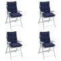 Kissen für niedrige Rückenlehne, 4 Stück, marineblauer Oxford-Stoff von , Kissen für Stühle und Sofas - Ref: Foro24-377738, P...
