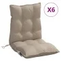 Low back chair cushions 6 pcs gray taupe Oxford fabric by , Cushions for chairs and sofas - Ref: Foro24-377697, Price: 120,10...