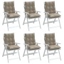Kissen für niedrige Rückenlehne, 6 Stück, grau-taupefarbener Oxford-Stoff von , Kissen für Stühle und Sofas - Ref: Foro24-377...