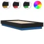 Bed frame with LED lights black 75x190 cm by , Beds and slatted bases - Ref: Foro24-839547, Price: 100,14 €, Discount: %