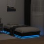 Bed frame with LED lights black 75x190 cm by , Beds and slatted bases - Ref: Foro24-839547, Price: 101,39 €, Discount: %