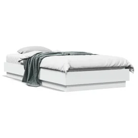 Bed frame with white LED lights 90x200 cm by , Beds and slatted bases - Ref: Foro24-839511, Price: 109,05 €, Discount: %