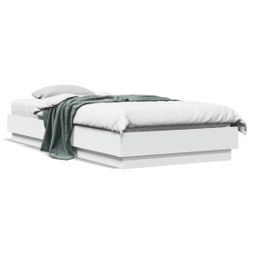 Bettgestell mit weißen LED-Leuchten 90x200 cm von , Betten und Lattenroste - Ref: Foro24-839511, Preis: 110,44 €, Rabatt: %