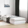 Bed frame with white LED lights 90x200 cm by , Beds and slatted bases - Ref: Foro24-839511, Price: 109,05 €, Discount: %