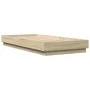 Bed frame with LED lights Sonoma oak 90x200 cm by , Beds and slatted bases - Ref: Foro24-839513, Price: 102,29 €, Discount: %