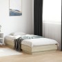Bed frame with LED lights Sonoma oak 90x200 cm by , Beds and slatted bases - Ref: Foro24-839513, Price: 103,78 €, Discount: %