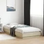 Bed frame with LED lights Sonoma oak 90x200 cm by , Beds and slatted bases - Ref: Foro24-839513, Price: 102,29 €, Discount: %