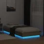 Bed frame with LED lights Sonoma oak 90x200 cm by , Beds and slatted bases - Ref: Foro24-839513, Price: 102,29 €, Discount: %