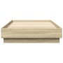 Estructura de cama con luces LED roble Sonoma 90x200 cm de , Camas y somieres - Ref: Foro24-839513, Precio: 103,78 €, Descuen...