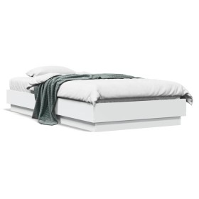 Bed frame with white LED lights 90x190 cm by , Beds and slatted bases - Ref: Foro24-839539, Price: 103,75 €, Discount: %