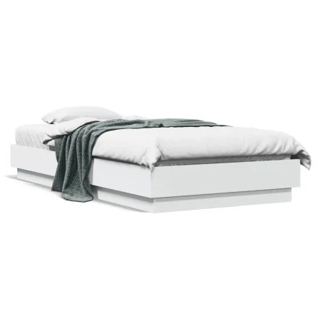 Bettgestell mit weißen LED-Leuchten 90x190 cm von , Betten und Lattenroste - Ref: Foro24-839539, Preis: 102,68 €, Rabatt: %