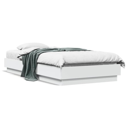 Bettgestell mit weißen LED-Leuchten 90x190 cm von , Betten und Lattenroste - Ref: Foro24-839539, Preis: 103,75 €, Rabatt: %