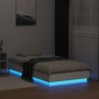 Bettgestell mit weißen LED-Leuchten 90x190 cm von , Betten und Lattenroste - Ref: Foro24-839539, Preis: 103,75 €, Rabatt: %