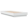 Bettgestell mit weißen LED-Leuchten 90x190 cm von , Betten und Lattenroste - Ref: Foro24-839539, Preis: 103,75 €, Rabatt: %
