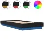 Bed frame with LED lights black 100x200 cm by , Beds and slatted bases - Ref: Foro24-839505, Price: 112,68 €, Discount: %
