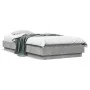 Concrete gray bed frame with LED lights 100x200 cm by , Beds and slatted bases - Ref: Foro24-839507, Price: 106,55 €, Discoun...