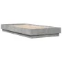 Concrete gray bed frame with LED lights 100x200 cm by , Beds and slatted bases - Ref: Foro24-839507, Price: 106,55 €, Discoun...