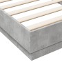 Concrete gray bed frame with LED lights 100x200 cm by , Beds and slatted bases - Ref: Foro24-839507, Price: 107,92 €, Discoun...