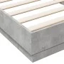 Concrete gray bed frame with LED lights 100x200 cm by , Beds and slatted bases - Ref: Foro24-839507, Price: 106,55 €, Discoun...