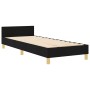 Estructura de cama con cabecera Negro 100 x 200 cm tela