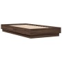 Bed frame with LED lights brown oak 90x190 cm by , Beds and slatted bases - Ref: Foro24-839545, Price: 103,12 €, Discount: %