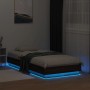 Bed frame with LED lights brown oak 90x190 cm by , Beds and slatted bases - Ref: Foro24-839545, Price: 103,12 €, Discount: %