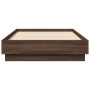 Bed frame with LED lights brown oak 90x190 cm by , Beds and slatted bases - Ref: Foro24-839545, Price: 103,12 €, Discount: %