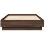 Estructura de cama con luces LED roble marrón 90x190 cm de , Camas y somieres - Ref: Foro24-839545, Precio: 101,87 €, Descuen...