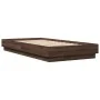Estructura de cama con luces LED roble marrón 90x190 cm de , Camas y somieres - Ref: Foro24-839545, Precio: 101,87 €, Descuen...