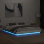 Bed frame with white LED lights 200x200 cm by , Beds and slatted bases - Ref: Foro24-3209765, Price: 160,91 €, Discount: %