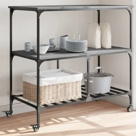 Sonoma grauer Küchenwagen aus Holzwerkstoff, 100 x 50 x 95 cm von , Küchen- und Speisewagen - Ref: Foro24-842309, Preis: 92,6...
