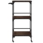 Küchenwagen aus braunem Eichenholzwerkstoff, 60,5 x 50 x 105 cm von , Küchen- und Speisewagen - Ref: Foro24-842340, Preis: 63...