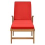 Solid teak wood sun lounger with red cushion by vidaXL, Loungers - Ref: Foro24-48026, Price: 237,39 €, Discount: %