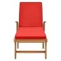 Tumbona con cojín madera maciza de teca rojo de vidaXL, Tumbonas - Ref: Foro24-48026, Precio: 234,18 €, Descuento: %