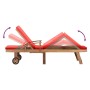 Solid teak wood sun lounger with red cushion by vidaXL, Loungers - Ref: Foro24-48026, Price: 237,39 €, Discount: %