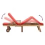 Tumbona con cojín madera maciza de teca rojo de vidaXL, Tumbonas - Ref: Foro24-48026, Precio: 234,18 €, Descuento: %